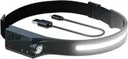 Rechargeable LED Headlamp - 300 Lumen COB Headlight with Motion Sensor, USB-C Charging, 4 Modes, IPX4 Waterproof - for Camping, Hiking, Running (1)