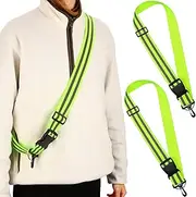 Saintrygo Reflective Sash 2 Pieces Reflective Running Gear High Visibility Safety Reflective Sash Reflective Jacket Adjustable Reflective Sash for Walking Cycling at Night