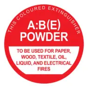 MEGAFire ABE POWDER FIRE EXTINGUISHER IDENTIFICATION SIGN 190x190mm *Aust Brand