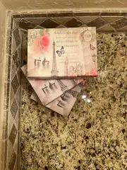 3 Paris themed nesting boxes with rose