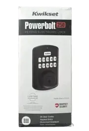Kwikset Powerbolt 250 10-Button Keypad Electronic Deadbolt Door Lock Matte Black