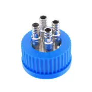 GL45 S304 Ring Solvent Bottle Lid w/1 2 3 4 Stainless Steel Holes Cap For HPLC