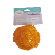 ZippyTuff Large Yellow Squeaker Ball Durable Flexible Dog Toy 3 Inches