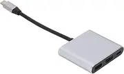 TypeC Docking Station Adapter with 4K HD Multimedia Interface for Laptop/Phone Connection, Aluminum Alloy 3 in 1 Hub for Work/Entertainment - Gray