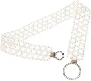 [PACKOVE] Pearl Waist Belt for Women Stylish Elastic Waist Chain with Buckle for Dresses Jeans Fashionable Accessory for Home Party Wear Unique present Idea for Friends
