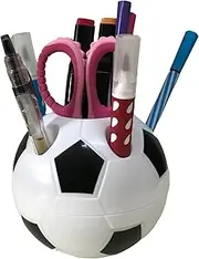 Tellme Soccer Pen Holder for Desk, Football Pencil Cup, Cute Creative Desktop Storage Case, Table Organizer Container, Gifts for kids (Black)