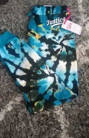 Girls justice joggers size 12/14 new multi tye dye logo