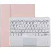 Bluetooth Keyboard & Tablet Case For Ipad 10.2 / Ipad Air 2019 Detachable Touch Pad Pen Slot Holder Microfiber Leather Pink White Keyboards