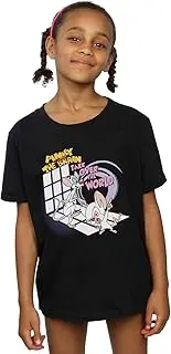 [Absolute Cult] Animaniacs Girls Pinky And The Brain Take Over The World T-Shirt Black 9-11 Years