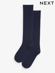Navy Blue Modal Blend Knee High Socks 2 Pack (512708) | $15