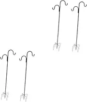 Kisangel 2sets Shepherd Hook Hanging Basket Stand for Outdoors Adjustable Shepherds Hook Outdoor Plant Stand Hanger Shepherds Hook Stake Hooks for Hanging Street Lights Outdoor 2pcs*2