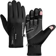 [ESOMAVRIX] Winter Warm Gloves Touchscreen Cold Weather Driving Gloves, Slip Waterproof Fingerless Touchscreen Gloves Windproof Slip Sports Gloves for Cycling Running Skiing Hiking Climbing/2509