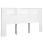 Wooden Headboard with Bed Storage Shelf Rack Head Bedhead White Queen Size 180cm