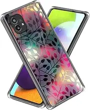 [Xunlaixin] Compatible with Nothing Phone 1 Case, with Screen Protector, Clear Soft Silicone TPU Bumper Case Transparent for Nothing Phone 1 (Colourful Leaves)