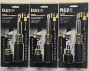 New Klein Tools 85518 2 Piece Multi-bit Screwdriver Nut Driver Set ( Lot Of 3 )