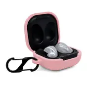 For Samsung Galaxy Buds Live / Galaxy Buds Pro Case, Anti-fall Silicone Storage Box, Hook, Pink