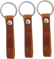 [Yardenfun] 3pcs Handmade Leather Key Charms Keychain Key Rings Anti-lost Keychain For Men Women Car Office Home Decorative Leather Keychain
