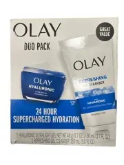 Olay Regenerist Hyaluronic + Refreshing Gel Cleanser Duo Pack NEW