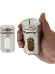 Cuisinart Stainless & Glads Salt & Pepper Shakers Set 2.8 Oz Refillable