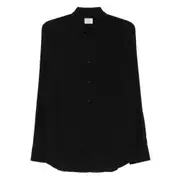 [Mazzarelli] Mazzarelli Button-down Silk-blend Shirt 41 CM BLACK