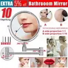 10X Extending Magnifying Makeup Bathroom Shaving Round Wall Mount 2 Side Mirror