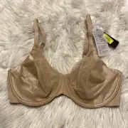 Natori 32DD Bra Tan Side Effect Unlined Underwire Back Closure 724332 NEW
