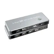 DP KVM Switch 2 DP Input 1 DP Output Display KVM Share 1 Monitor For PC Laptop z