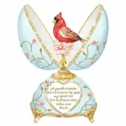 Bradford Heavenly Messenger Egg Music Box Handcrafted of Heirloom Porcelain 6.5"
