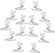 [COOPHYA] Diy Necklace Charms 20pcs Ski Charms for Jewelry Making Keychain Accessories