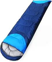 Envelope Sleeping Bags for Adults 3 Seasons Camping–Extra Large Warm Lightweight Spliced Envelope Sleeping Bags with Compression Sack Ideal Gear for Hiking Backpacking