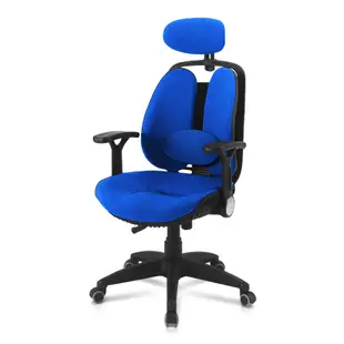 DONQUIXOTE_韓國原裝GRANDEUR雙背透氣坐墊人體工學椅-海藍