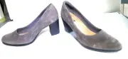 Clarks Grey Suede Araya Moon Block Heel Pump 8.5 NEW with Box (12)