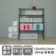 【dayneeds 日需百備】荷重型 120x45x120公分烤漆黑四層架(鐵力士架/收納層架/展示架/層架/鐵架)