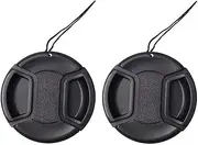 55mm Lens Cover Cap Compatible for Nikon D3500 D5600 w/AF-P 18-55mm, for Canon M50II w/EF-M 11-22mm, 18-150mm Lens (2 Pack)