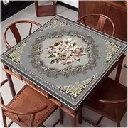 Mahjong Mat Card Table Cloth, Mahjong mat Gray Anti Slip Noise Reduction Gaming Table Cover for Mahjong Poker Card Games Board & Tile Games(39.4x39.4inch/100x100cm)