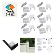 Heavy Duty 2-3/4" Rail Bracket Kit 6 Pairs, 12 PCS, Rust-Proof White Aluminum...