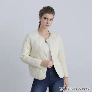 GIORDANO 女裝素色輕薄羽絨外套 - 18 雲霜白