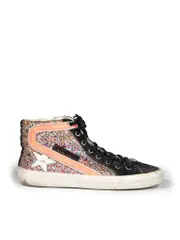 Glitter High Top Side Zip Trainers