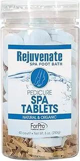 Rejuvenate Spa Foot Bath Pedicure Spa Tablets, Organic Foot Soak Tablets for Softening Skin & Replenishing Moisture, Ocean Breeze, 40-Count