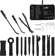 19Pcs Trim Removal Tool Set Panel Fastener Clips Removal Automotive Plastic Upholstery Pliers Removal Install Pry Car Tool with Storage Bag for Trim Panel Door Audio Clip Pliers Terminal-Black