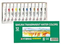 在飛比找樂天市場購物網優惠-日本SASURA櫻花透明水彩12色/盒*12L