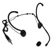 Foldable Headset Mic Headworn Microphone for Sennheiser Wireless Black