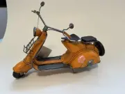 Large Die-cast All Metal Vespa Italia Handmade One Of A Kind Orange Collectable