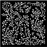 Stamperia - HOUSE OF ROSES - STENCIL - BRANCH - 12CM X 12CM, Leaves