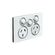 CLIPSAL SATURN 4025XA-PW - 10Amp Double Power Point - Removable Extra Switch - Pure White