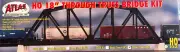 NEW HO Atlas #594 Code 83 18" Through Truss Bridge Kit Silver