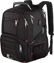 LTINVECK Extra Large Travel Laptop Backpack TSA Durable Computer Bag Backbag with USB Charging Port for Men
