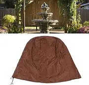 Garden Fountain Cover, 420D Oxford Cloth Water Safe Dust Safe Sun Proof Protector with Drawstring for Winter, Outdoor Fountain Cover Convenient Cleaning (Brown)