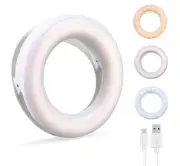 Ring Light, Rechargeable Portable Clip-on Selfie Fill Light for iPhone Androi...