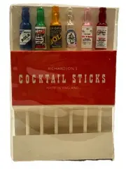 Retro Liquor Bottle Hors D’Oeuvres Sticks. Set Of 6. Richardson’s, England.